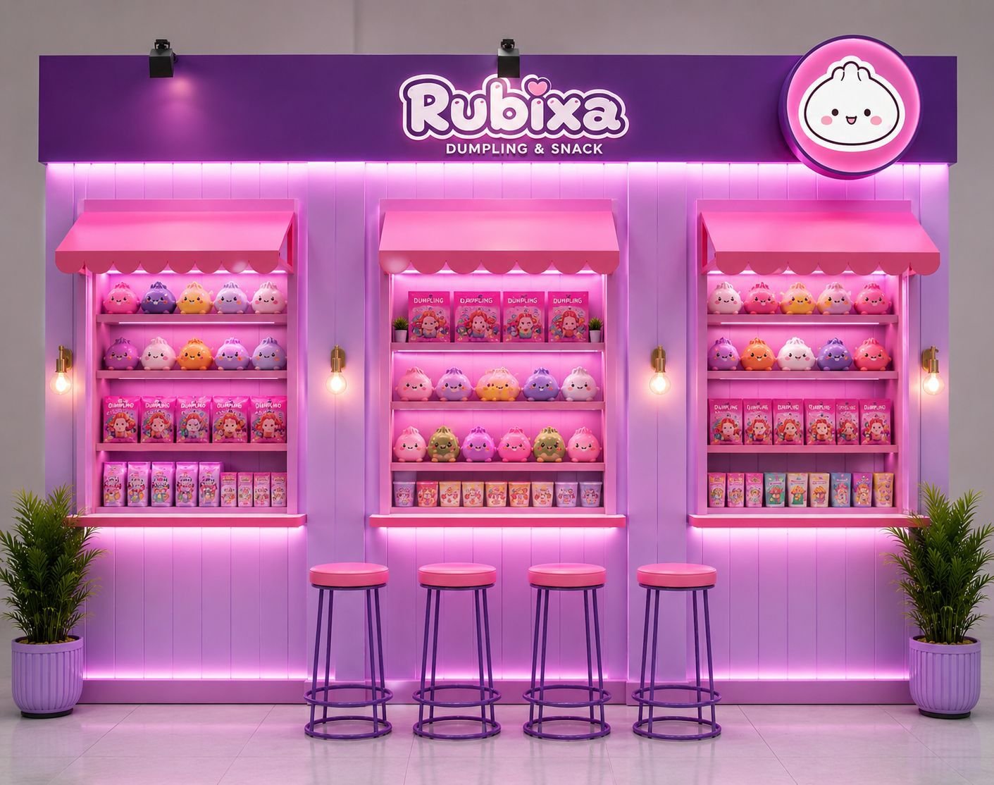 Rubixa Dumpling & Snack Bar – Display Rak Estetik